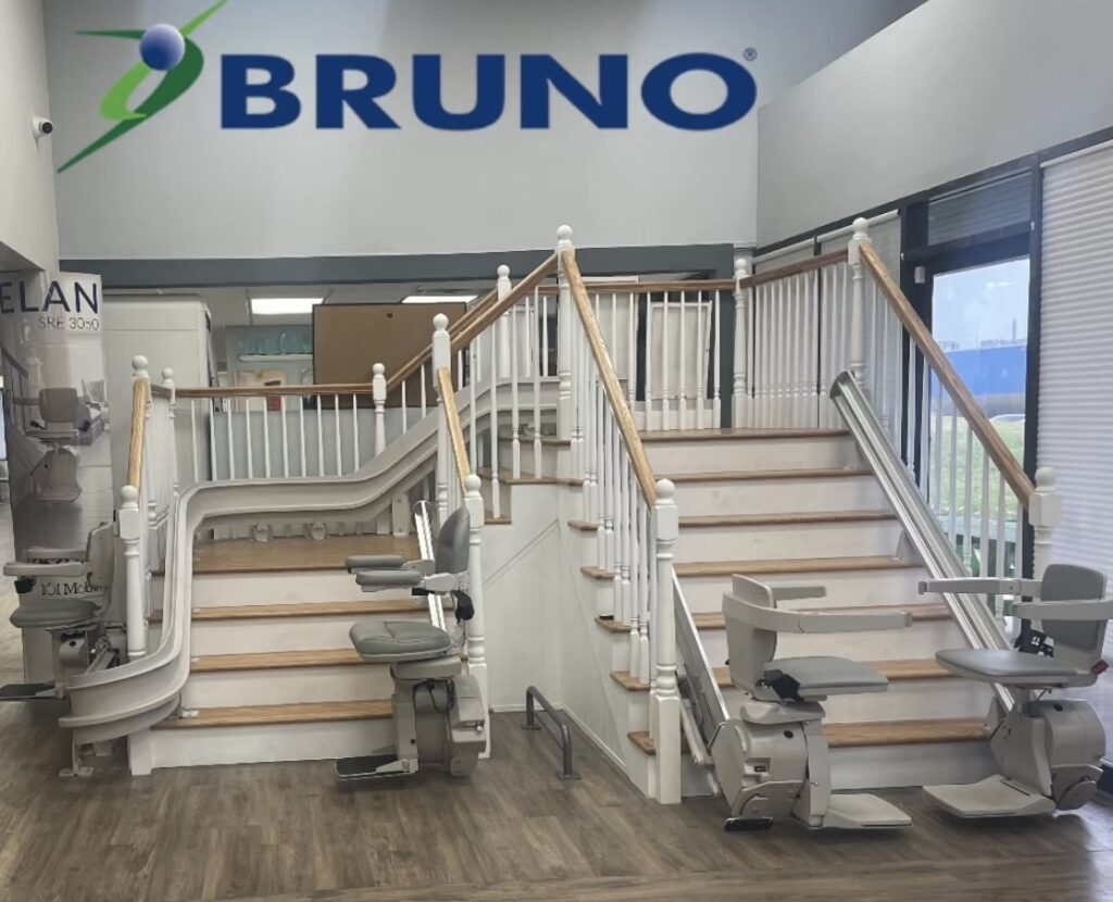 Bruno stairlift display at 101 Mobility's showroom
