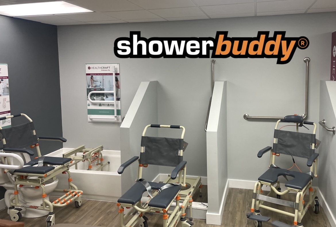 ShowerBuddy display at 101 Mobility showroom